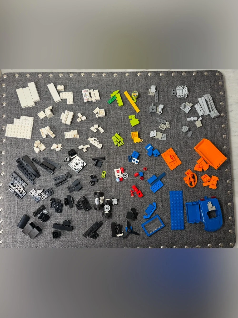 Lego Mixed Color Brick Lot - White, Black, Blue, Orange, Green, Red, Yellow